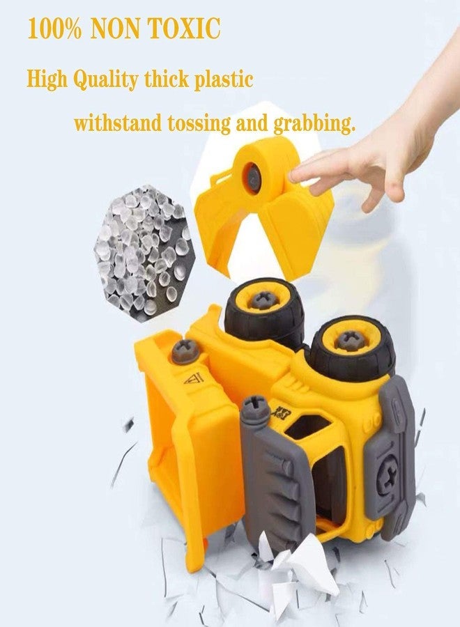 MUMMAMIA Toddlers & Kids Construction Vehicles Set|4 Pack Diy Take Apart Toys Construction Cars Set For 3|4|5|6|7 Year Olds (Construction Trucks)|Multicolor - Image 2